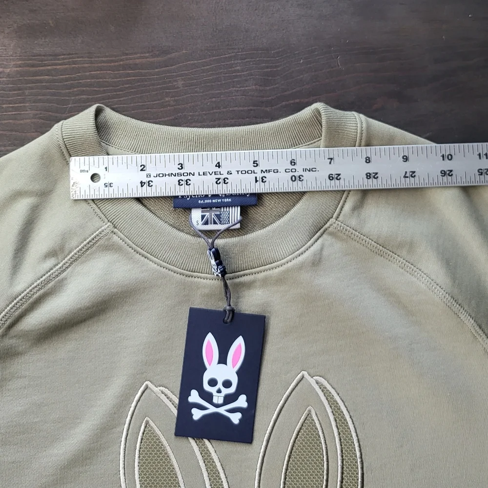 NWT Psycho Bunny Men's Cray Wet Sand Classic French Terry Crewneck Sweat…